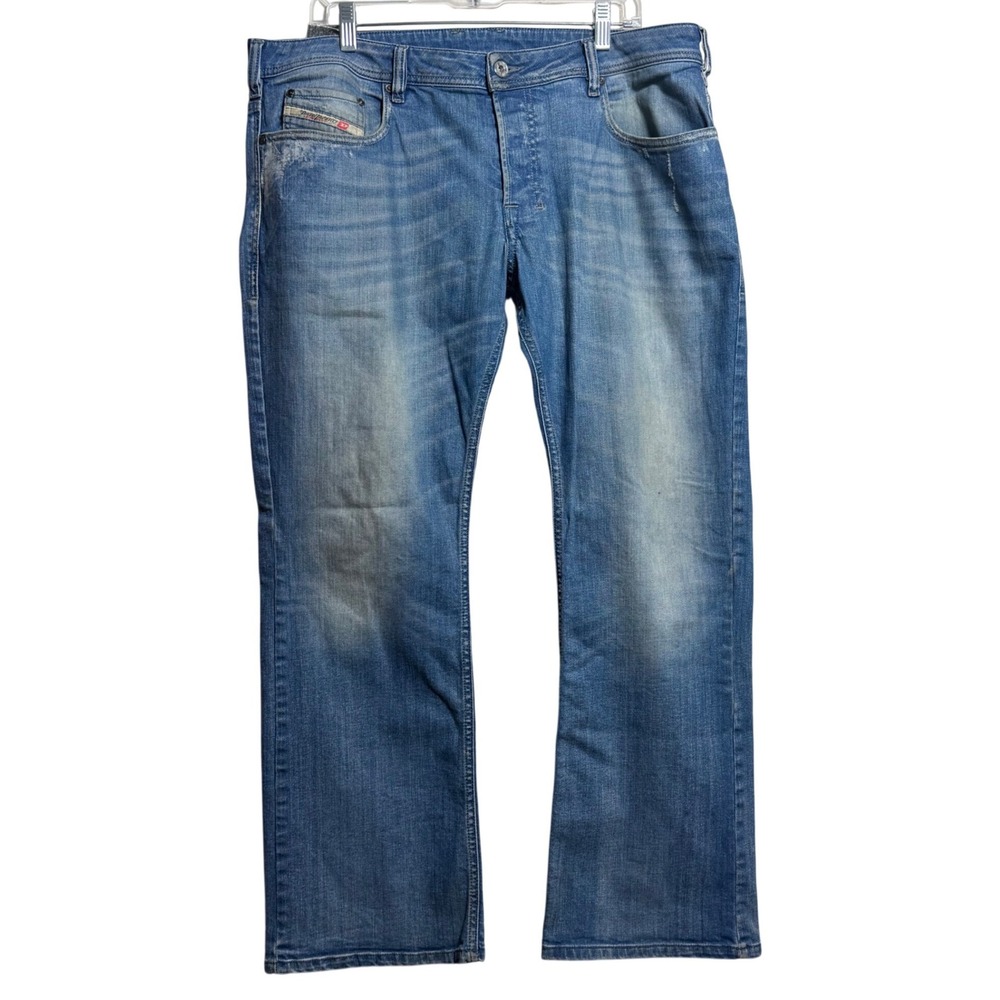 Diesel Zatiny Regular Bootcut Jeans Mens 36x30 Blue Wash 008W7 Stretch Denim